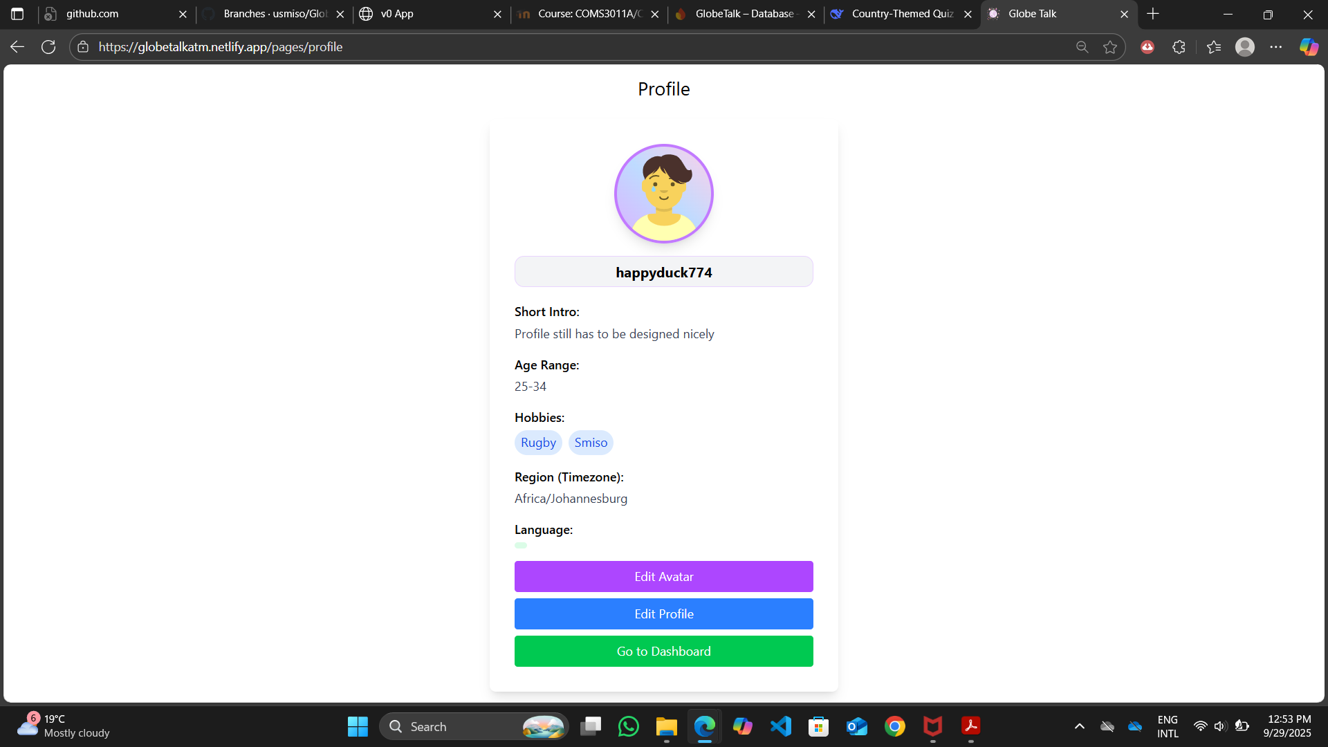 Sprint Review Screenshot