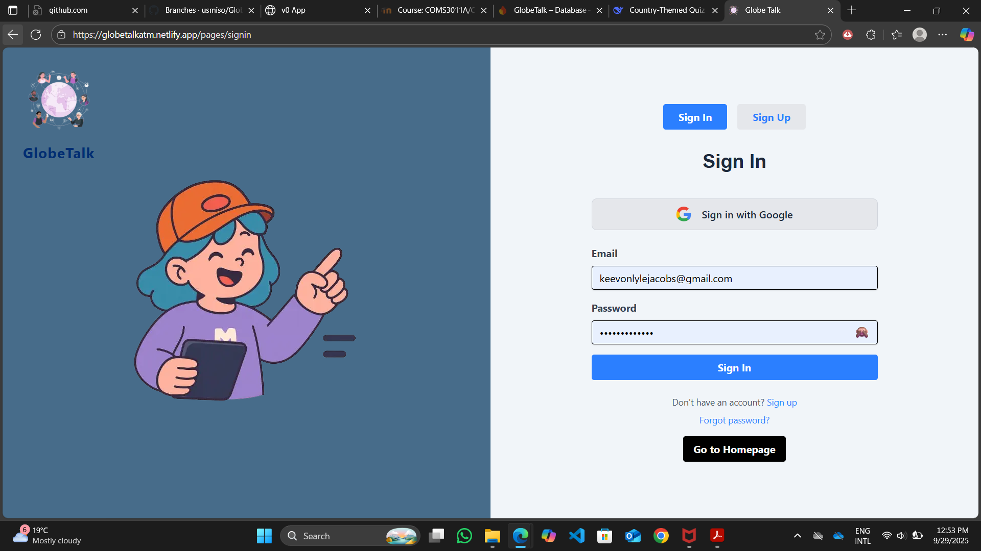 Sprint Review Screenshot