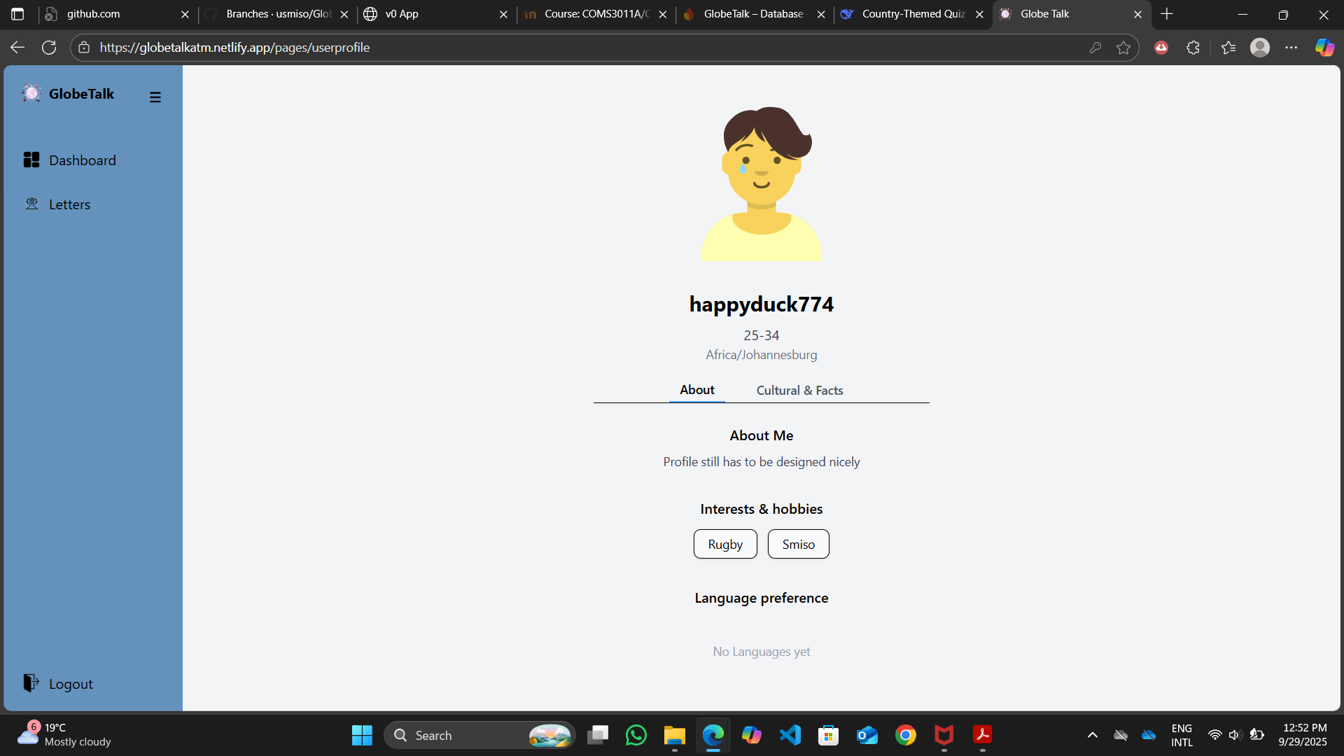 Sprint Review Screenshot